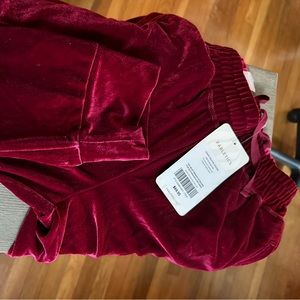NWT Cranberry Fabletics Velour Joggers